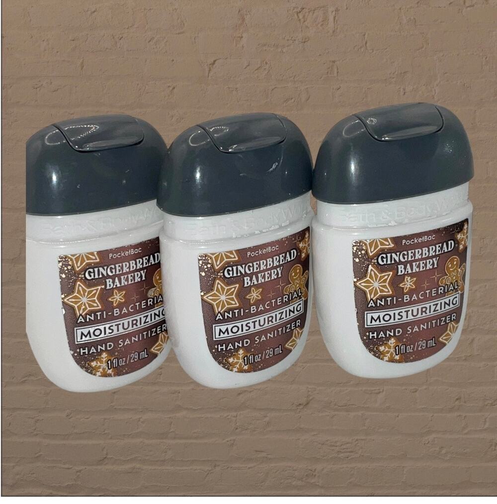 Bath & Body Works Gingerbread Bakery PocketBac Hand Gel 1 oz Lot 3 BBW Rare NEW